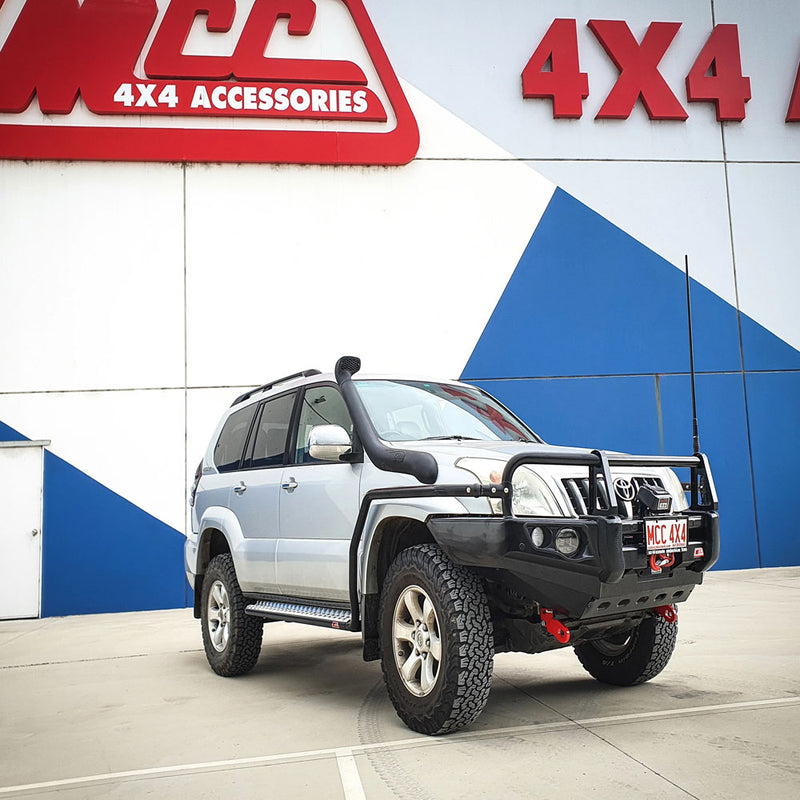 Prado 120 2002-2009 039BSR Side Step and Rail Package (Chrome Step Plate) (50mm Bull Bar)