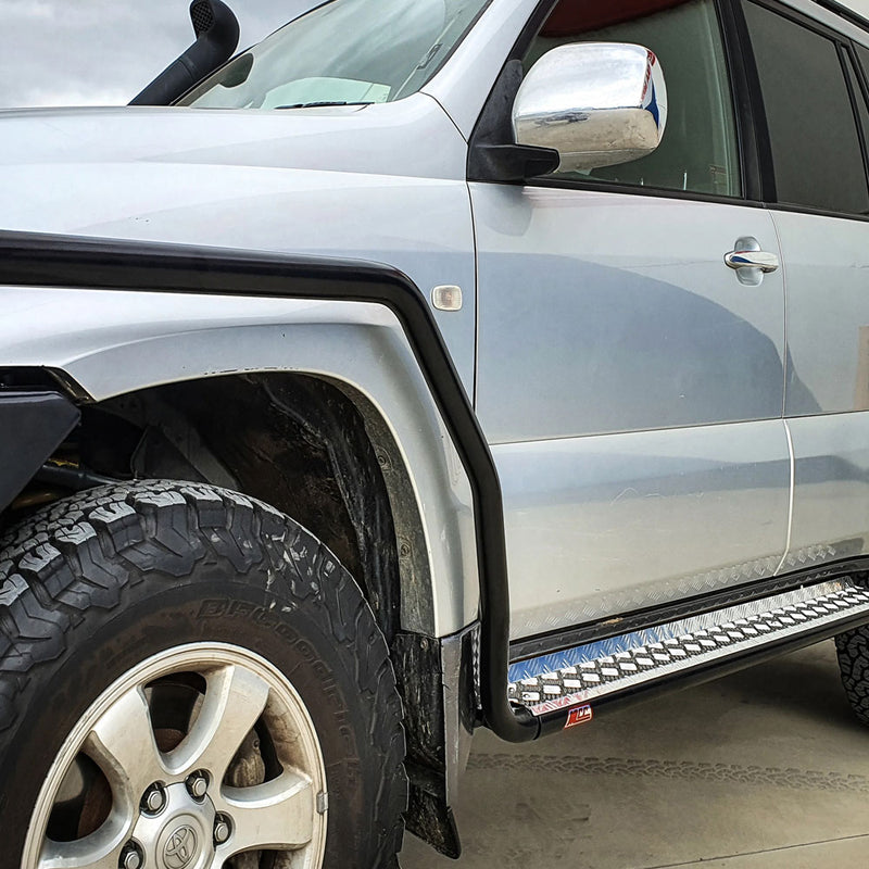 Prado 120 2002-2009 039SBSR Side Step and Rail Package (Sand Black) (50mm Bull Bar)