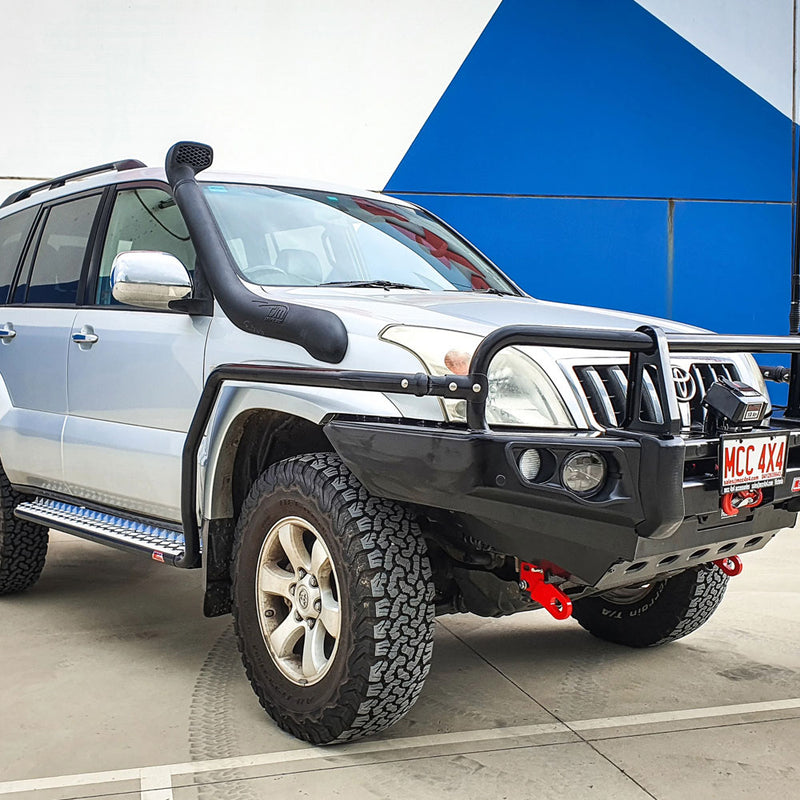 Prado 120 2002-2009 039SBSR Side Step and Rail Package (Sand Black) (50mm Bull Bar)