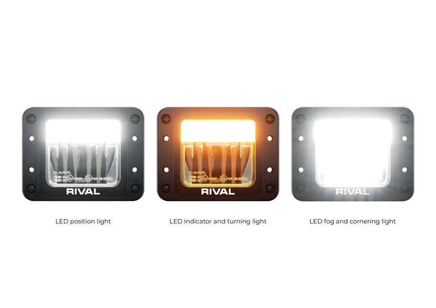 RIVAL LED Fog Light White-Amber DRL (Set of 2) for Front Bar