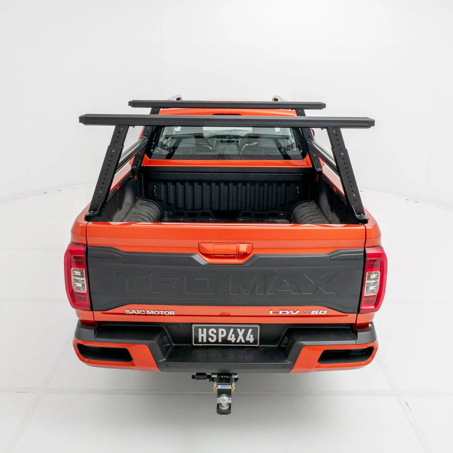HSP Load Rack Pro Ladder Rack suits LDV T60 Dual Cab Tub 2018+ – Full Set (Front & Rear Legs + Joiner Bar) – 1810-LR2-S