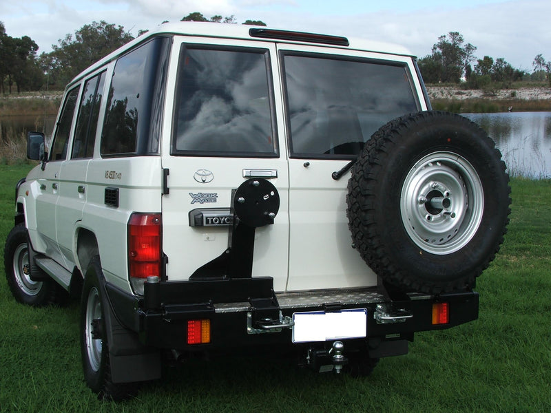 Twin Wheel Carrier Rear Bar (Complete) Suitable For Toyota Landcruiser 76 Series Wagon - Only