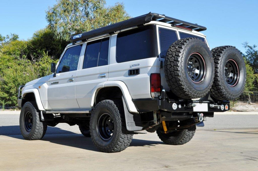 Twin Wheel Carrier Rear Bar (Complete) Suitable For Toyota Landcruiser 76 Series Wagon - Only