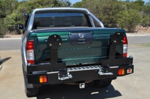 Twin Wheel Carrier Rear Bar (Bar Only, No Arms) Suitable For Nissan Navara D22 4WD Long well body 2009+