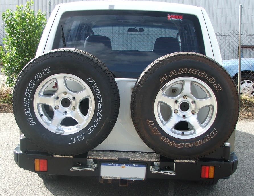 Twin Wheel Carrier Rear Bar (Complete) Suitable For Mitsubishi Pajero GLX/GLS NM & NP 2000-2006