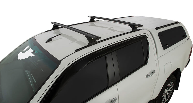 Rhino-Rack Vortex RCH Trackmount Black 2 Bar Roof Rack Suitable for Toyota Hilux Gen 8 4×4