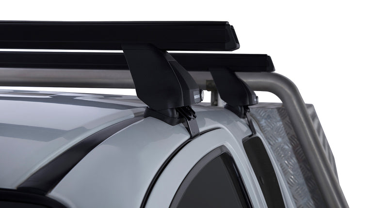Rhino-Rack Heavy Duty 2500 Black 2 Bar Roof Rack – Toyota Hilux Gen 7 2dr Ute Extra Cab 4×4
