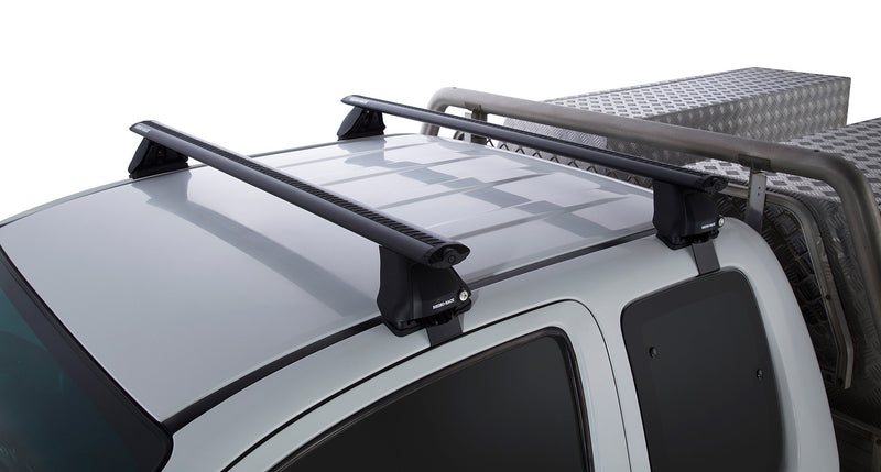 Rhino-Rack Vortex 2500 Black 2 Bar Roof Rack – Toyota Hilux Gen 7 2dr Ute Extra Cab 4×4
