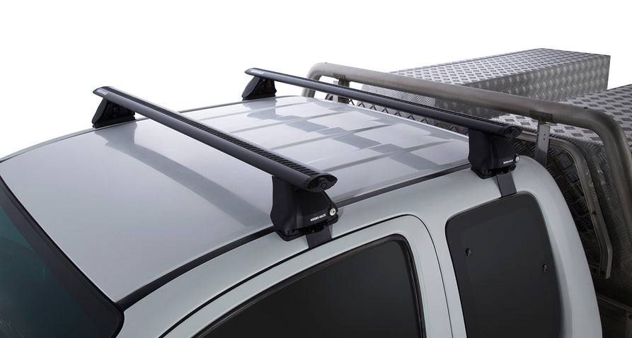 Rhino-Rack Vortex 2500 Black 2 Bar Roof Rack – Toyota Hilux Gen 7 2dr Ute Extra Cab 4×4