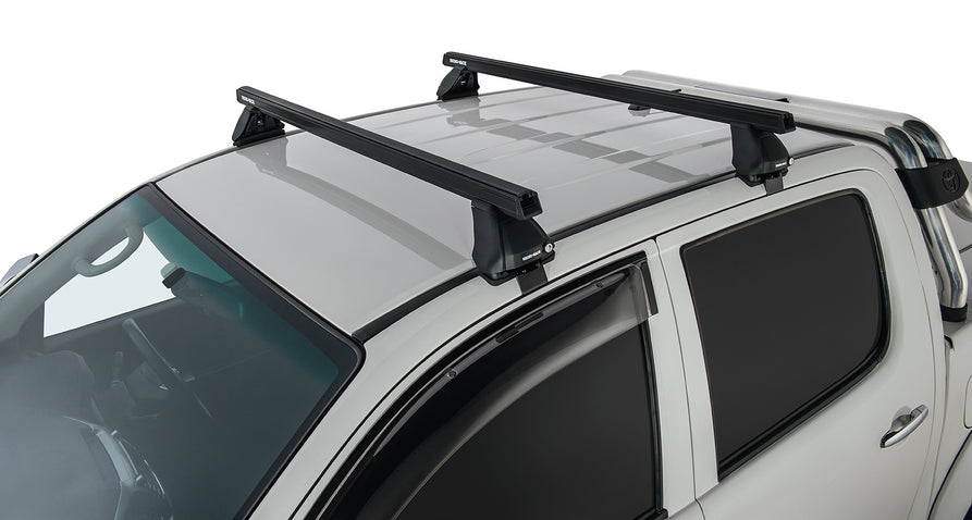 Rhino-Rack Heavy Duty 2500 Black 2 Bar Roof Rack for Toyota Hilux Gen 7 4×4 Dual Cab (2005–2015)