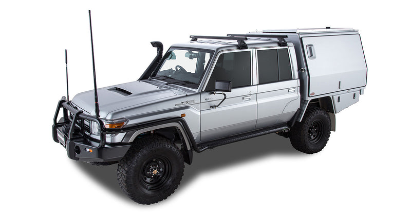 Rhino-Rack Heavy Duty RL110 Black 2 Bar Roof Rack for Toyota LandCruiser 79 Series 4×4