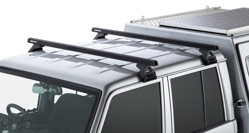 Rhino-Rack Heavy Duty RL110 Black 2 Bar Roof Rack for Toyota LandCruiser 79 Series 4×4