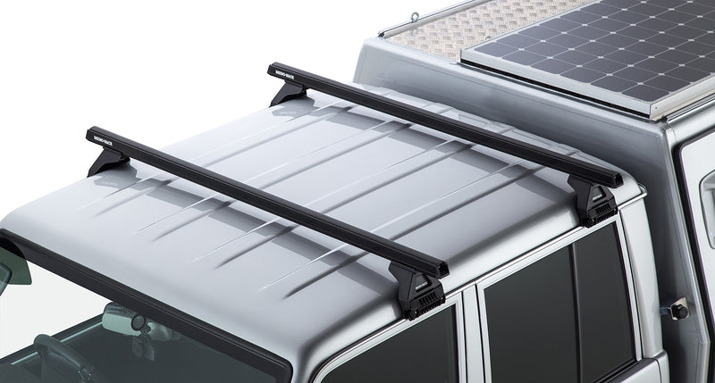 Rhino-Rack Heavy Duty RL110 Black 2 Bar Roof Rack for Toyota LandCruiser 79 Series 4×4
