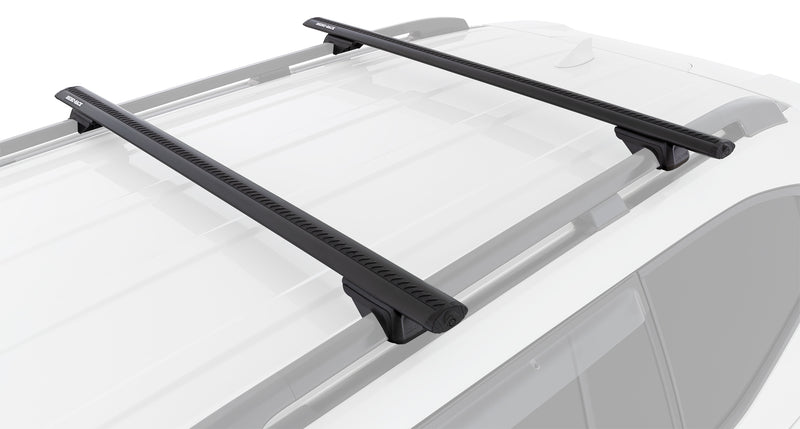 Rhino-Rack Vortex RX Black 2 Bar Roof Rack for / Suitable for Toyota LandCruiser, Nissan Patrol, Lexus LX470 and Select 4×4 Vehicles