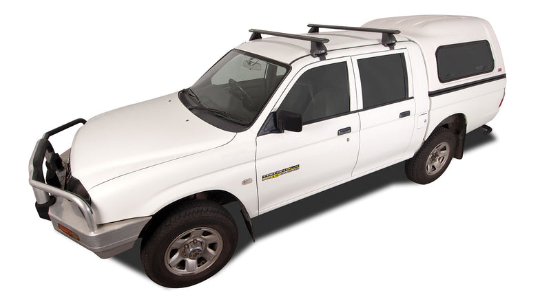 Rhino-Rack Vortex 2500 Black 2 Bar Roof Rack for Mitsubishi Triton MK 4x4 Dual Cab
