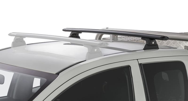 Rhino-Rack Vortex RLT600 Ditch Mount Black 1 Bar Roof Rack (Rear) for Mitsubishi Triton MQ/MR