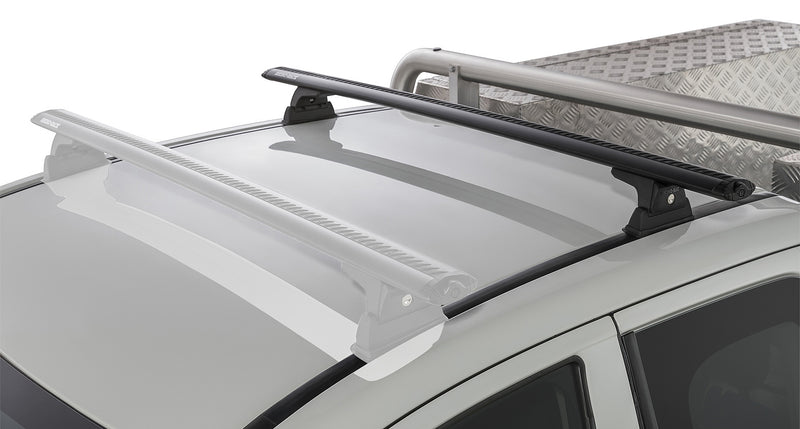 Rhino-Rack Vortex RLT600 Ditch Mount Black 1 Bar Roof Rack (Rear) for Mitsubishi Triton MQ/MR