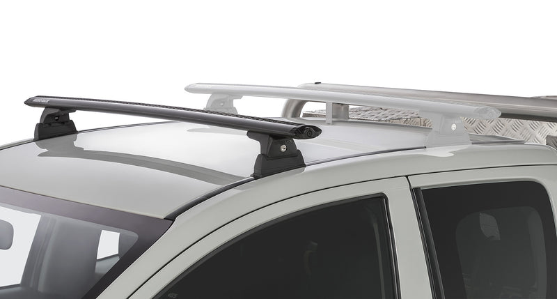 Rhino-Rack Vortex RLT600 Ditch Mount Black 1 Bar Roof Rack (Front) for Mitsubishi Triton MQ/MR
