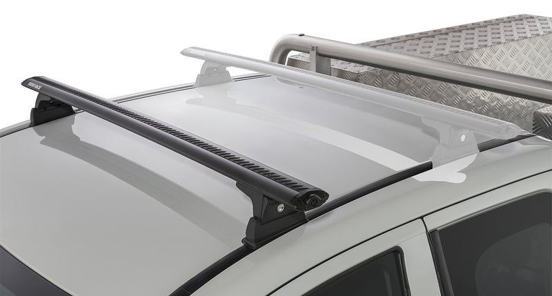 Rhino-Rack Vortex RLT600 Ditch Mount Black 1 Bar Roof Rack (Front) for Mitsubishi Triton MQ/MR