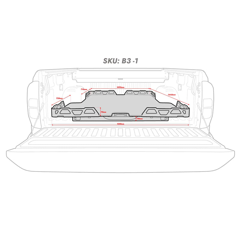 HSP Load Slide suits Mazda BT-50 UP/UR 2013–2020 Dual Cab (Suits No Liner / Spray-On Liner / 5-Piece Liner) – B3-1