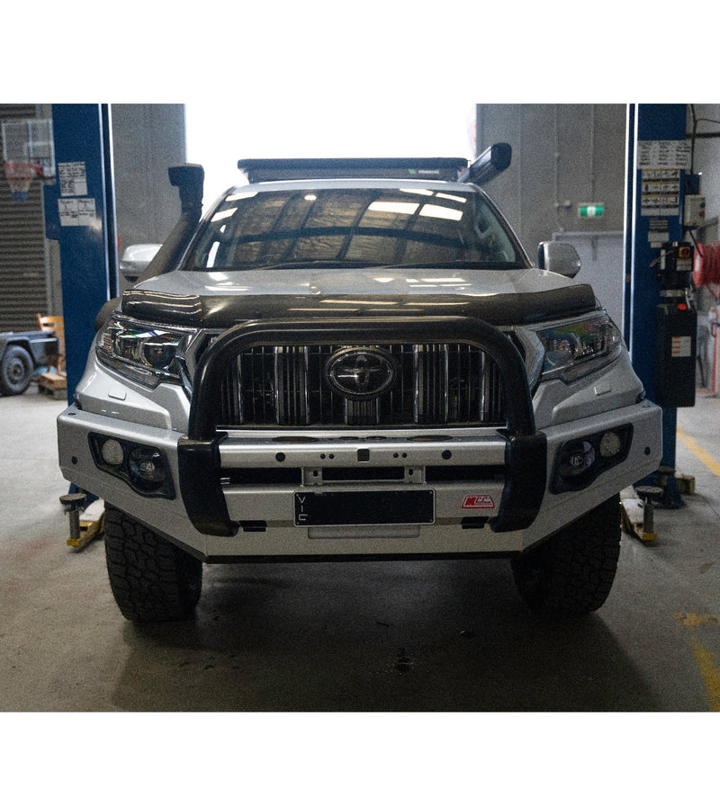 Prado 150 facelift 2017-Current 707-01 Falcon Bull Bar Single Black Loop Package (LED Foglight) - SKU MCC-01020-701SBLFOG