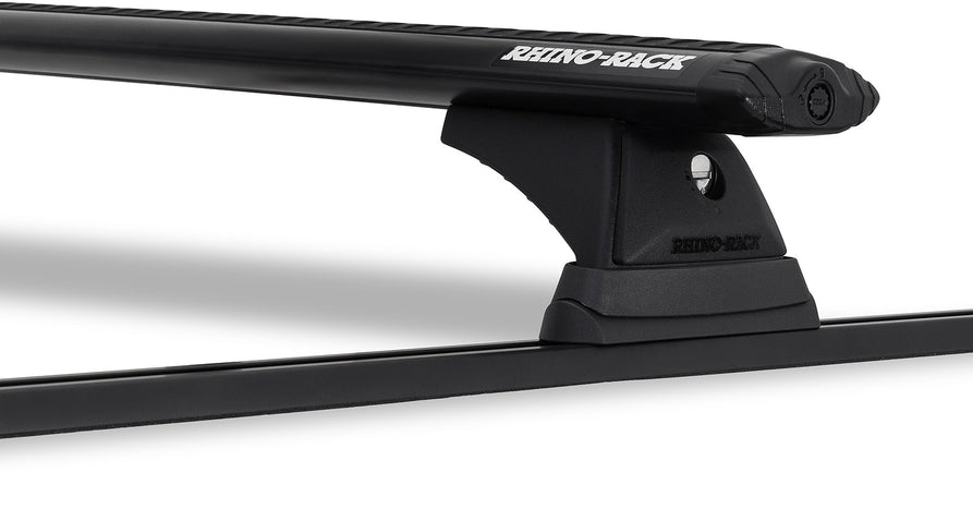 Rhino-Rack Vortex RCH Trackmount Black 2 Bar Roof Rack – Suitable for Toyota Prado 90 Series, Nissan Pathfinder and Nissan Terrano II 4×4
