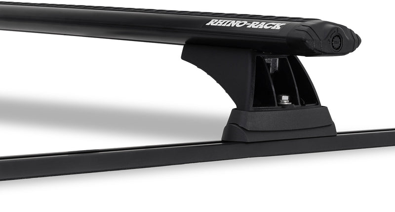 Rhino-Rack Vortex RCH Trackmount Black 2 Bar Roof Rack – Suitable for Toyota Prado 90 Series, Nissan Pathfinder and Nissan Terrano II 4×4