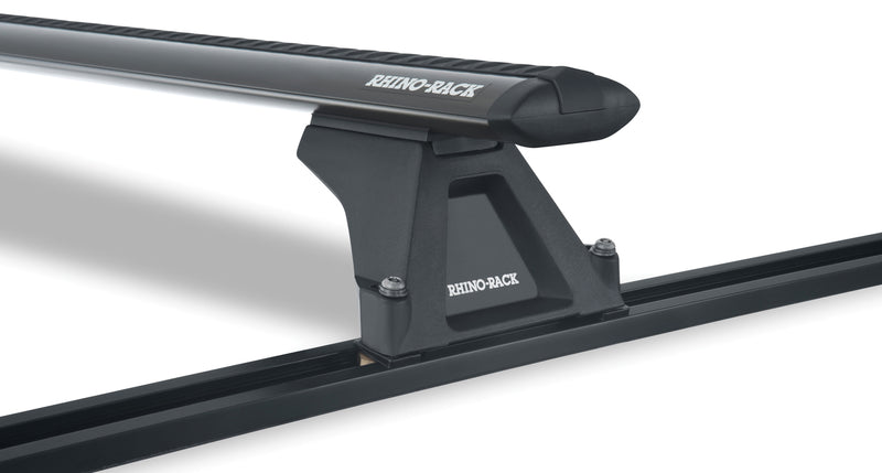 Rhino-Rack Vortex RLTF Trackmount Black 2 Bar Roof Rack for Mitsubishi Triton ML/MN Dual Cab