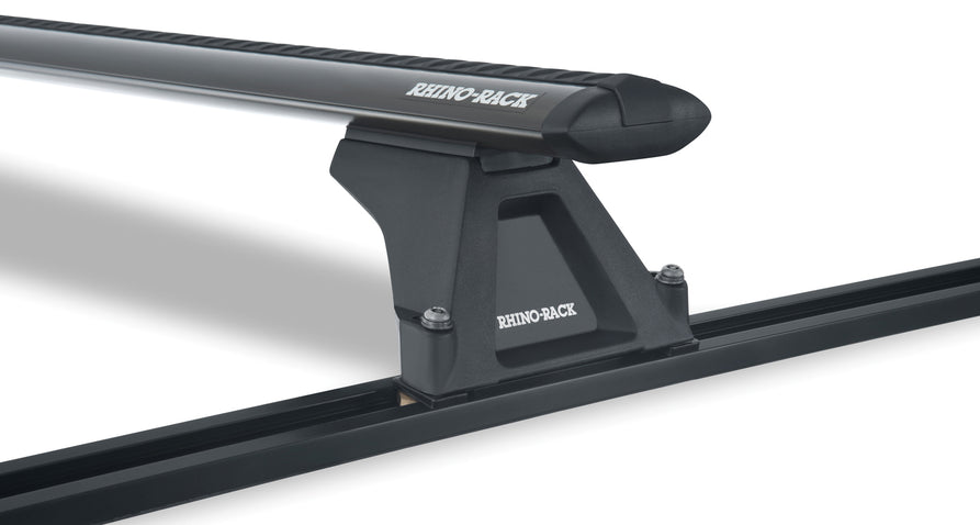 Rhino-Rack Vortex RLTF Trackmount Black 2 Bar Roof Rack for Mitsubishi Triton ML/MN Dual Cab