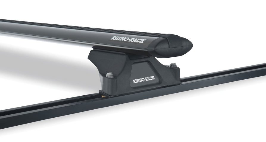 Rhino-Rack Vortex RLTP Trackmount Black 2 Bar Roof Rack for Mitsubishi Pajero NM - NP & NS - NX 4dr 4WD