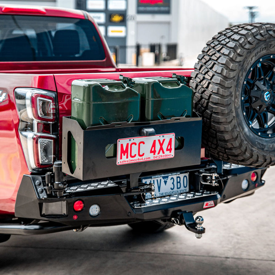 Dmax RG/BT50 TF 2020-Present 022-02 Rear Wheel Carrier Double Jerry Can Holder Package – SKU MCC-08007-202PK3