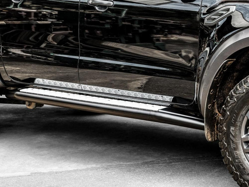 PIAK Black Side Steps for Ford Ranger Raptor PX MKIII 2018 Onwards | Side Rail Compatible