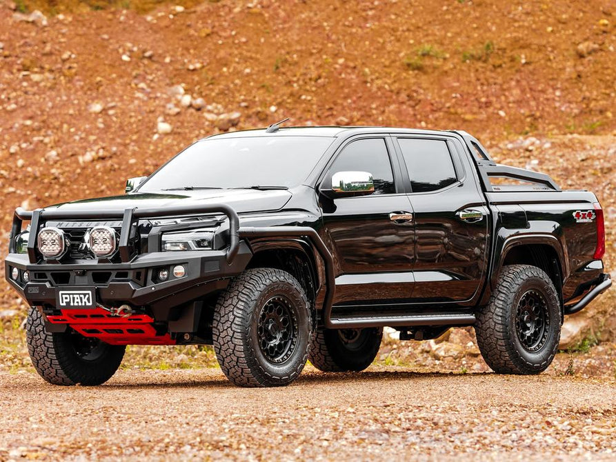 PIAK Genesis Loop Bull Bar for Mitsubishi Triton MV (12/2023+) – Black Recovery Points & Orange Bash Plate