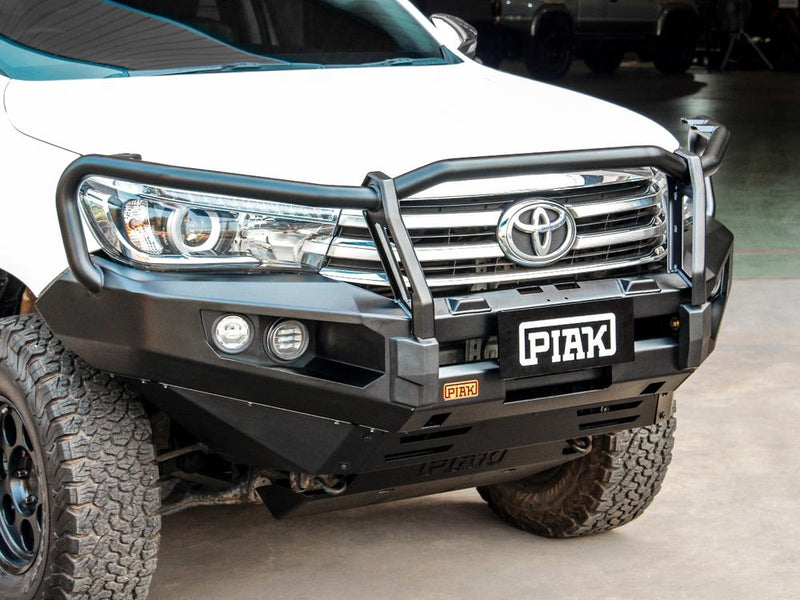 PIAK Elite 3-Loop Bull Bar suitable for Toyota Hilux (2015-2018) | Black Recovery & Bash Plate