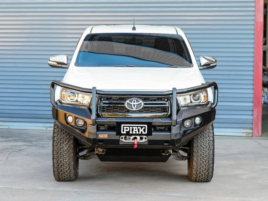 PIAK Elite 3-Loop Bull Bar with Black Protection Plate suitable for Toyota Hilux (06/2018–04/2020)