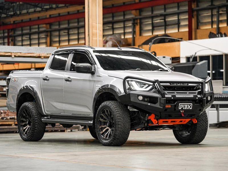 PIAK Elite 3-Loop Bull Bar for Isuzu D-MAX (2020-2023) | Black Recovery & Orange Bash Plate