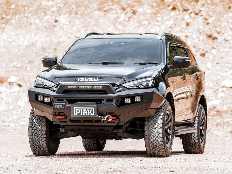 PIAK Genesis Non Loop Bull Bar Orange Recovery Points Black Bash Plate for Isuzu MU-X 2021 Onwards