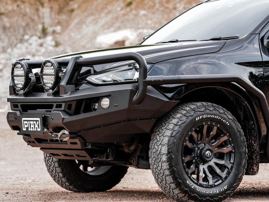 PIAK Genesis 4x4 Loop Bumper Bull Bar with Black Bash Plate for Isuzu MU-X 2021+ | Black Recovery Points