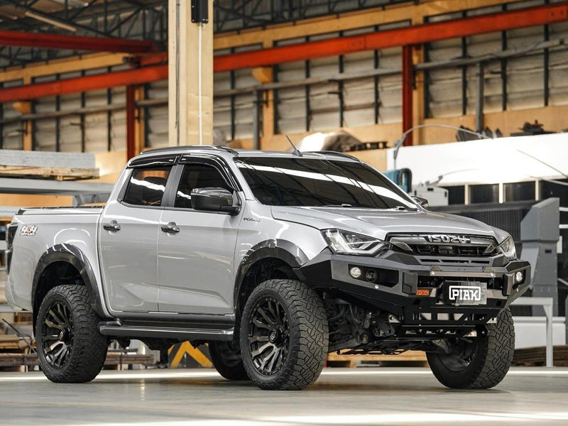 PIAK Elite Non Loop Bull Bar Black Recovery Points Bash Plate for Isuzu D-Max 2020 to 2023