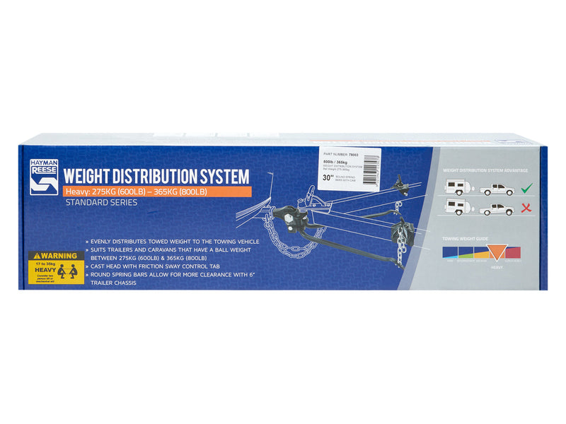 Hayman Reese Weight Distribution Hitch 800lb (365kg) with 30inch Round Bars – 32mm Head, No Shank | 78003H-NS