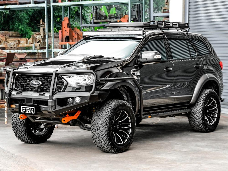 PIAK Elite 3-Loop Bull Bar for Ford Ranger (2015-2018) | Orange Recovery Points & Black Bash Plate