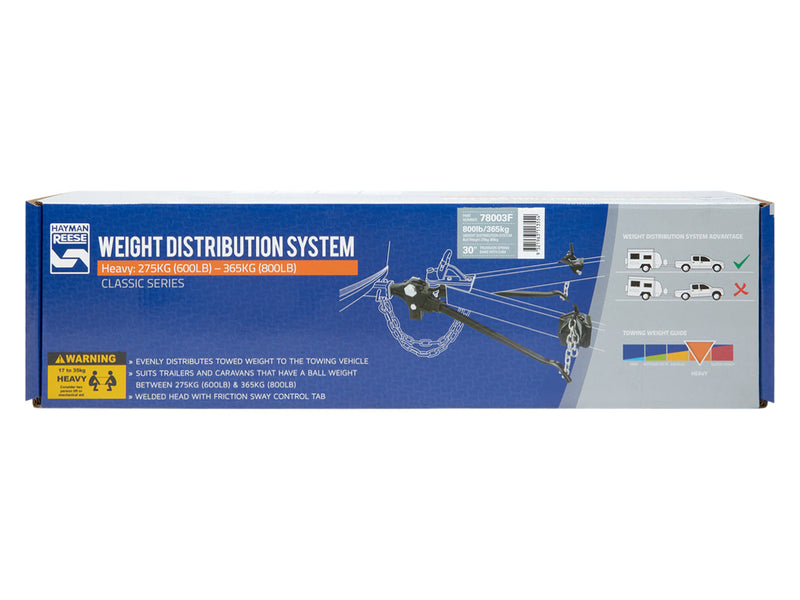 Hayman Reese Weight Distribution Hitch 800lb (365kg) with 30inch Trunnion Bars | 78003F
