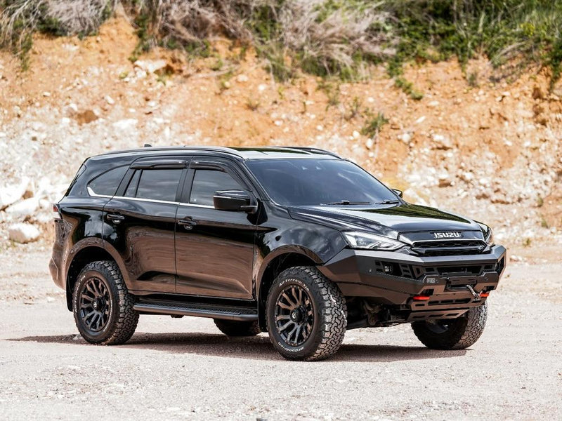 PIAK Genesis Non Loop Bull Bar Orange Recovery Points Black Bash Plate for Isuzu MU-X 2021 Onwards