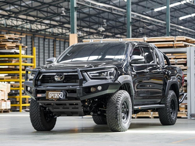 PIAK Elite 3-Loop Bull Bar suitable for Toyota Hilux (2020-2024) | Black Recovery & Bash Plate