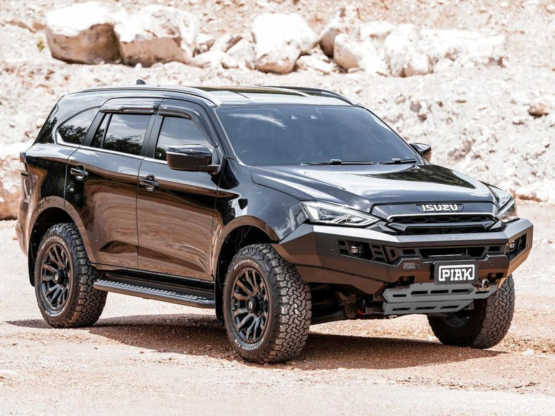 PIAK Genesis Non Loop Bull Bar Black Recovery Points Grey Bash Plate for Isuzu MU-X 2021 Onwards