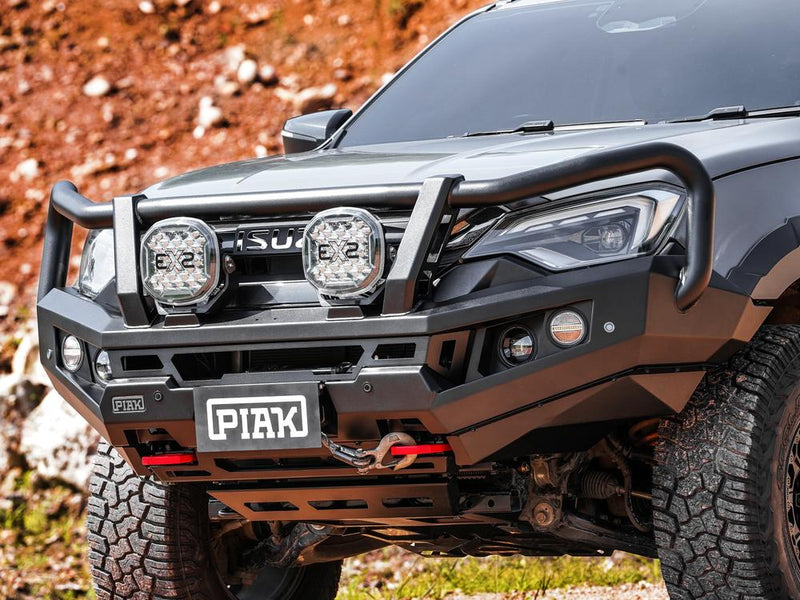 PIAK Genesis Loop Bull Bar with Orange Recovery Points & Black Bash Plate for Isuzu D-Max (11/2023 On)