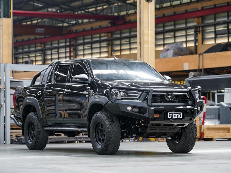 PIAK Elite 3-Loop Bull Bar suitable for Toyota Hilux (2020-2024) | Black Recovery & Bash Plate
