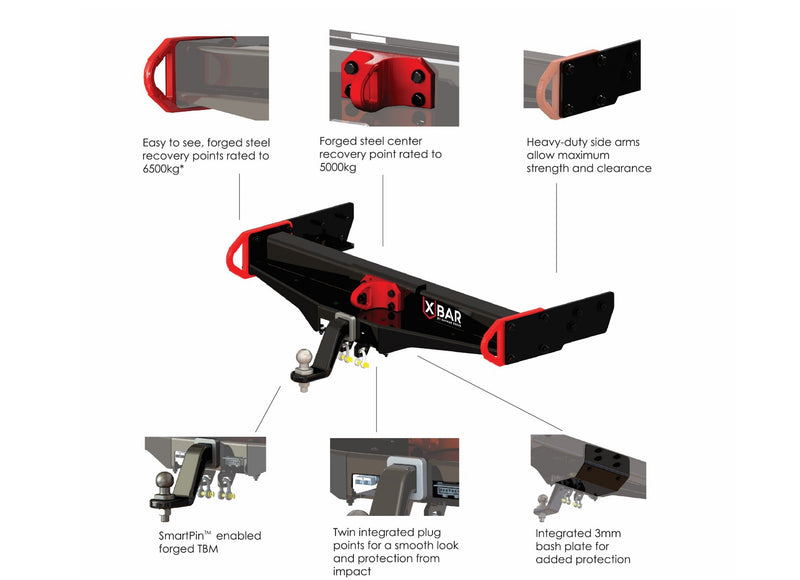 Hayman Reese X-Bar Recovery Towbar for Ford Ranger MY25.25 Ute (11/2024+) | Part #03562XW and 03561XW