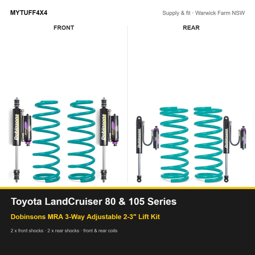 Dobinsons MRA 3-Way Adjustable 50mm 2-3 Inch Lift Kit Suitable For Toyota LandCruiser 80/105 Series