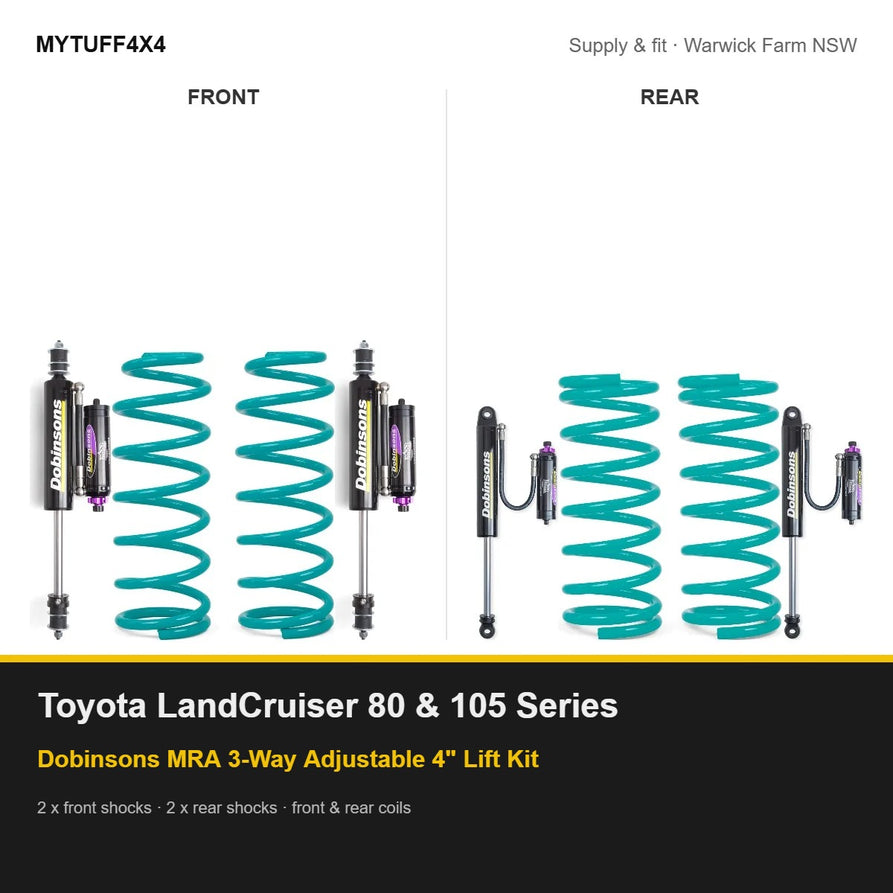 Dobinsons MRA 3-Way Adjustable 4 Inch Lift Kit Suitable For Toyota LandCruiser 80/105 Series